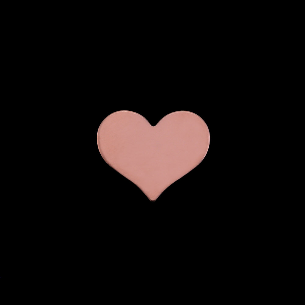Metal Stamping Blanks Rose Gold Filled Classic Heart, 13mm (.51") x 11mm (.43"), 24g
